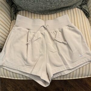 Worn once. Nike sweat shorts cream